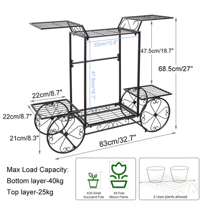 Large Metal Plant Stand Indoor 6 Tier Garden Cart