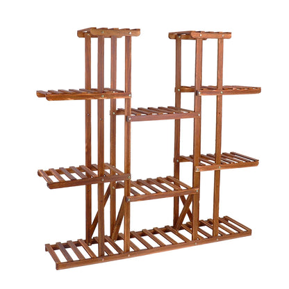 Multi-Tier Plant Stand Wood Flower Rack Holder 16 Potted Display