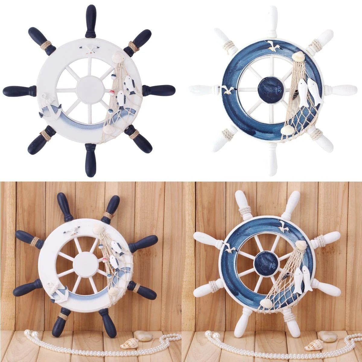 Wooden Beach Ship Wheel Charming Home Decor