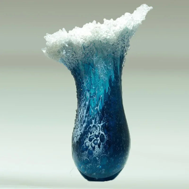 New Arrival Ocean Wave Vase Handmade Resin Art