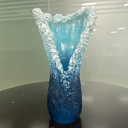 New Arrival Ocean Wave Vase Handmade Resin Art