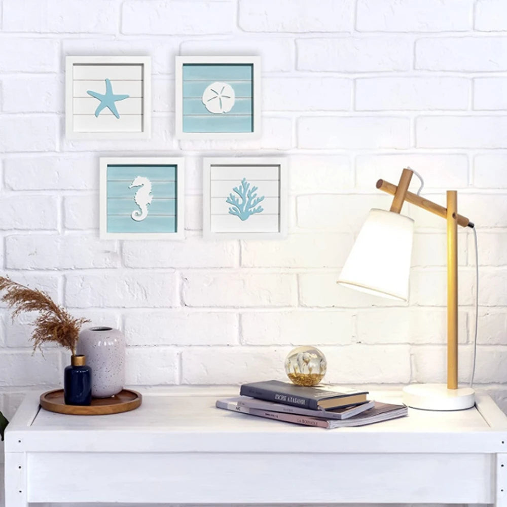 Wall Art with 3D Starfish & Seahorses