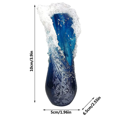 New Arrival Ocean Wave Vase Handmade Resin Art