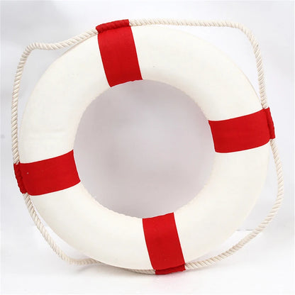 Nautical Style Welcome Red Blue Life Buoy