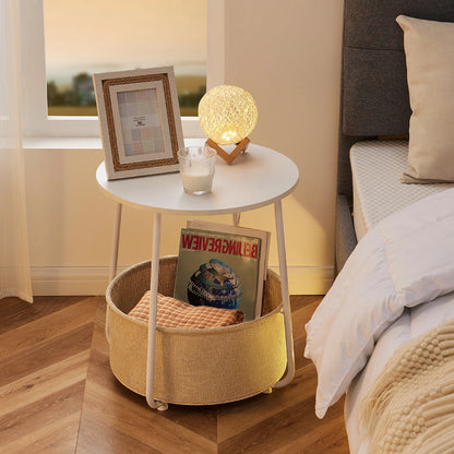 JHK Small Round Side End Table For Living Room