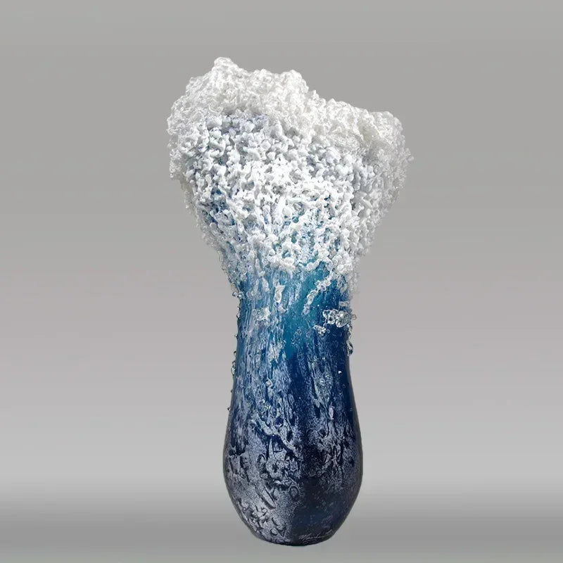 New Arrival Ocean Wave Vase Handmade Resin Art