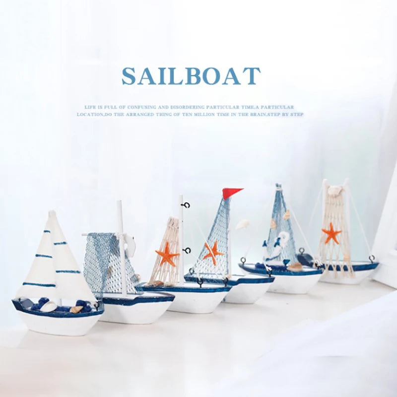 Elegant Wooden Sailboat Model