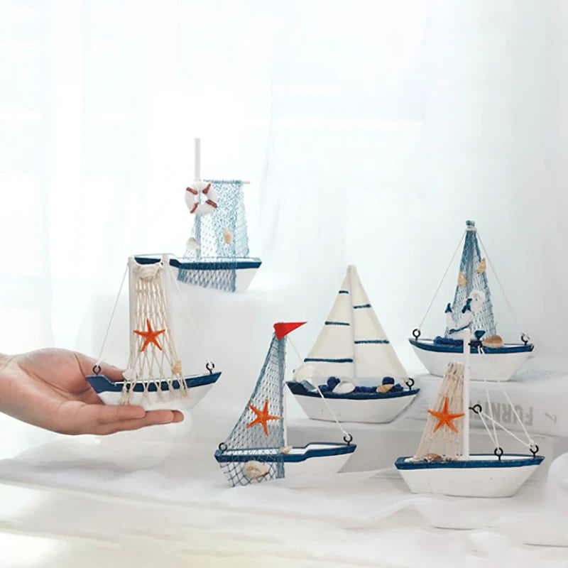 Elegant Wooden Sailboat Model