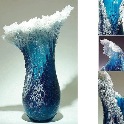 New Arrival Ocean Wave Vase Handmade Resin Art