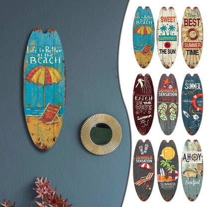 Wooden Surfboard Wall Sign