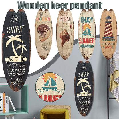 Wooden Surfboard Wall Sign