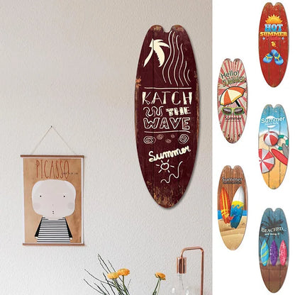 Wooden Surfboard Wall Sign