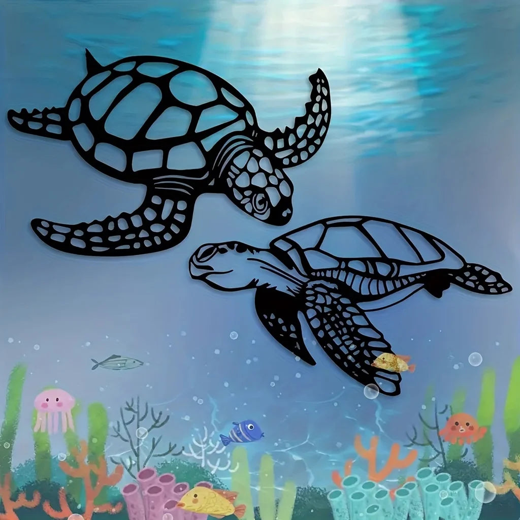 Exquisite Metal Sea Turtle Wall Art